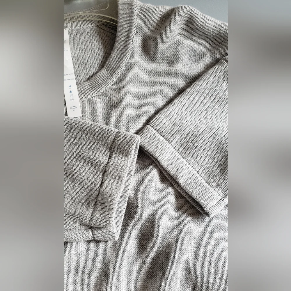 Lululemon Bhakti Reality Short Sleeve Knit Sweater Heathered Medium Gray Size 8